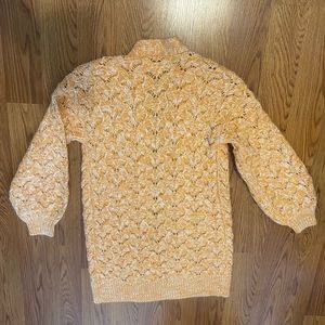 Fuzzy orange long cardigan open style. Women’s size Small. Lauren Conrad